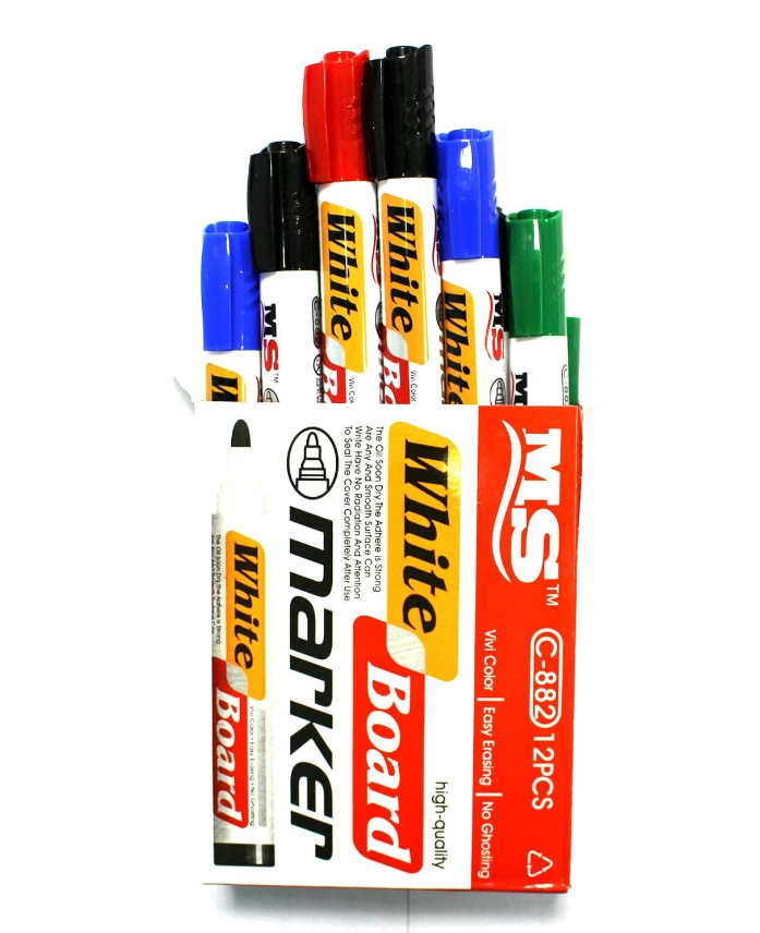 Paquet de 12 Marqueurs pour Tableau Blanc.