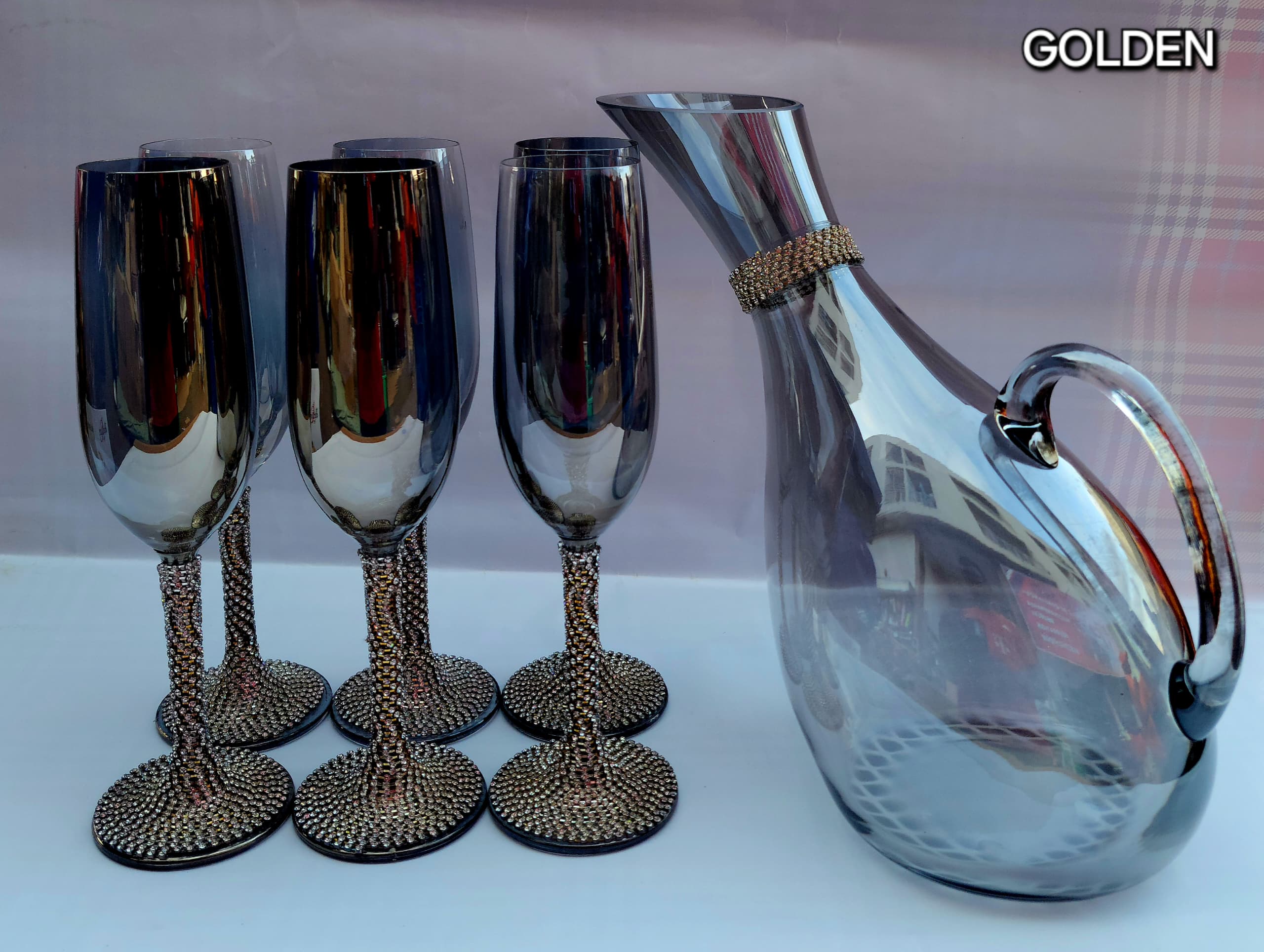 Carafe ibérique et verres 