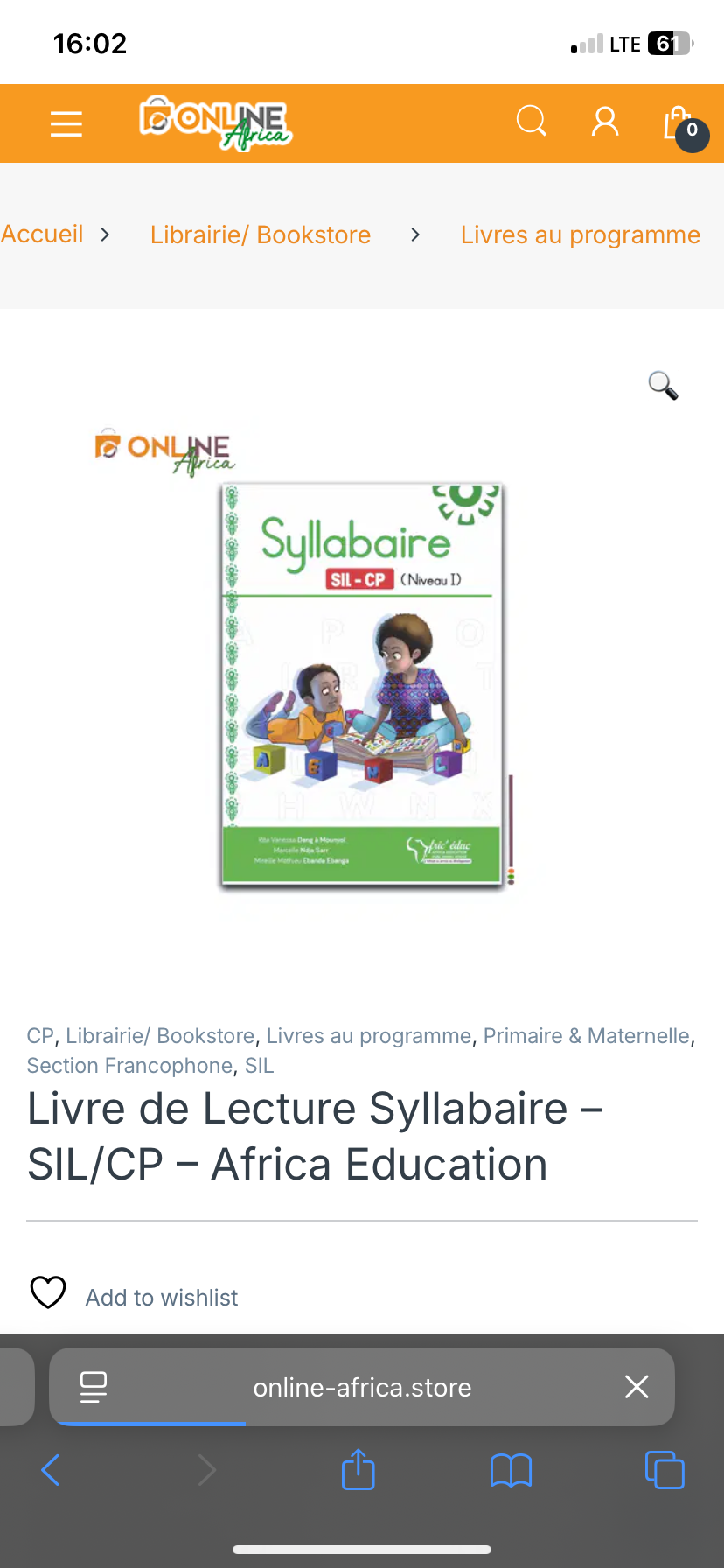 Livre de Lecture Syllabaire – SIL/CP – Africa Education